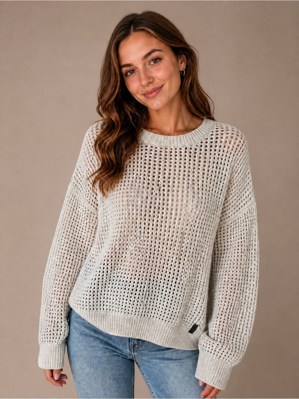 Calvin Klein Light Cream Crewneck Sweater